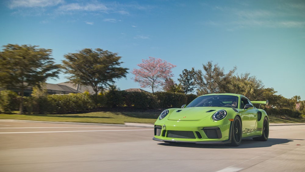 Amanda driving the Porsche GT3 RS