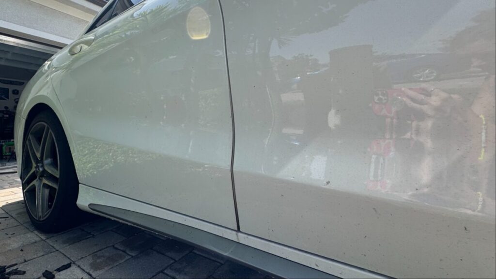 2014 Mercedes-Benz CLA45 AMG before the Mothers Polish California Gold Ceramic line wash