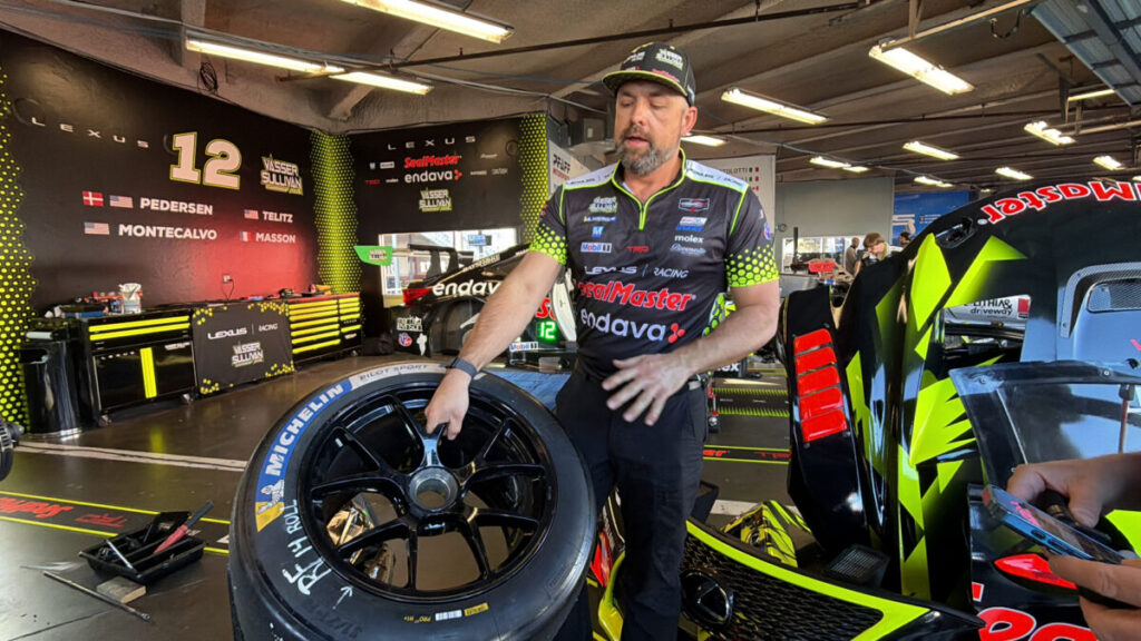 Bozi Tatarevic in the Vasser Sullivan garage