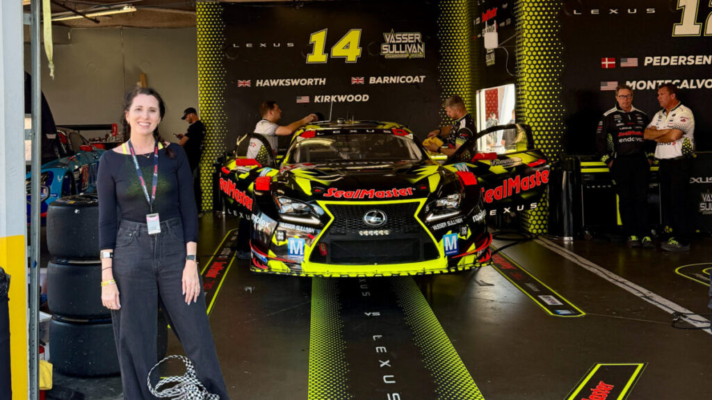 Amanda with the Vasser Sullivan #14 car