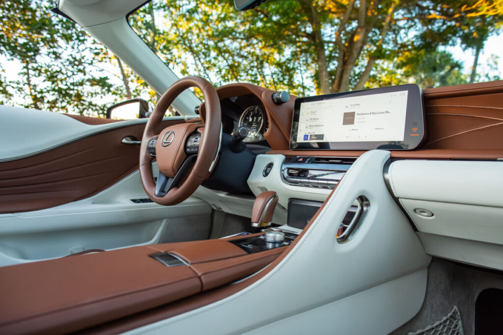 2026 Lexus LC 500 Inspiration Series interior and steering wheel