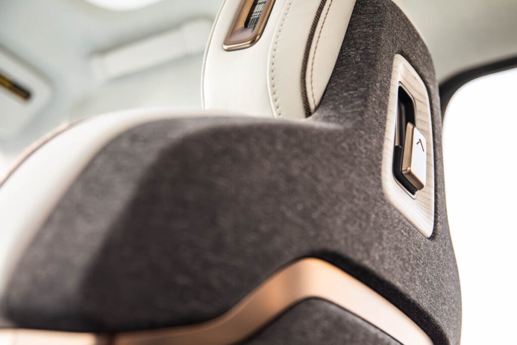 2026 Rivian R1T front seats with bronze details